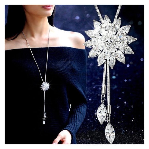 Jewelry - Flower Long Drop Adjustable Necklace